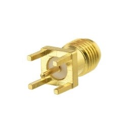 SMA female straight PCB solder connector