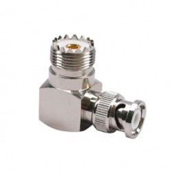 BNC Male to UHF Female right-angle connector adapter