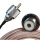 RG58 coaxial cable extension with BNC Male and UHF Male (PL-259)