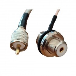 SO-239 antenna base with 5m coaxial splitter cable & PL-259 unscrewable connector