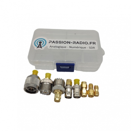 Set of 8 RF adapters for SDR with SMA input with carrying case PASSION RADIO