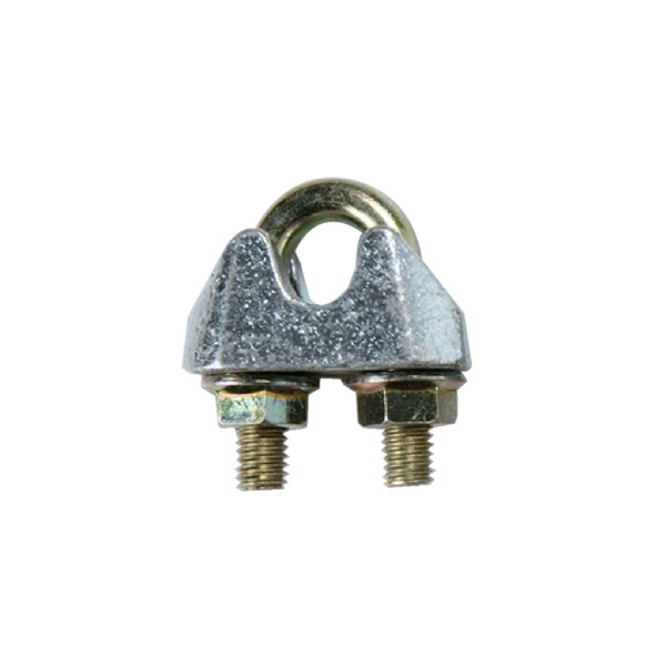 Galvanised steel cable clamp for 5 or 10mm guy wires
