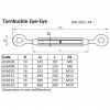 Tensioner for guy wires with hook and eyelet from 10 to 16 mm