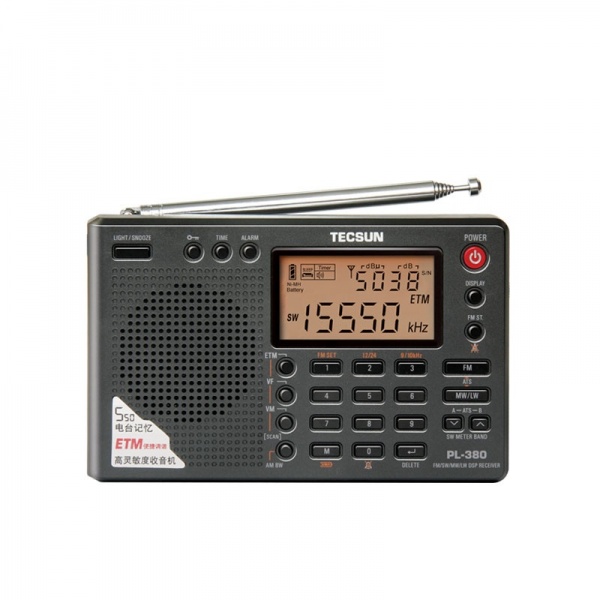 TECSUN PL380 portable radio AM receiver 153 - 21950 kHz + FM 64-108 MHz