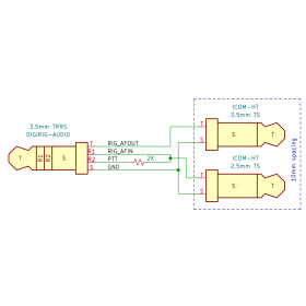 HT ICOM cable for Digirig Mobile